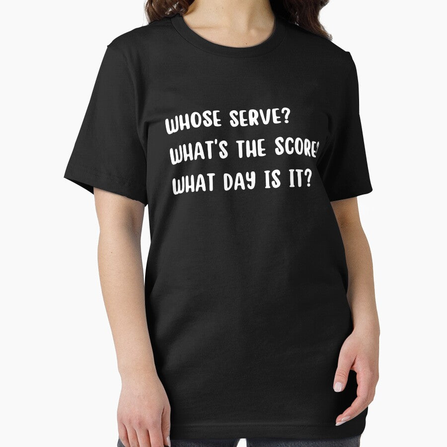 Vintage Whose serve , what is the score funny sports typography by garniturex
