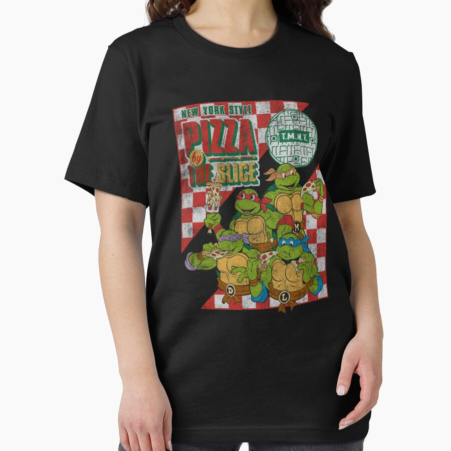 Teenage Mutant Ninja Turtles Pizza By The Slice Vintage Logo by FifthSun