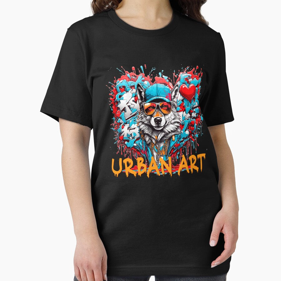 Urban heart graffiti with wolf by PETS ABC