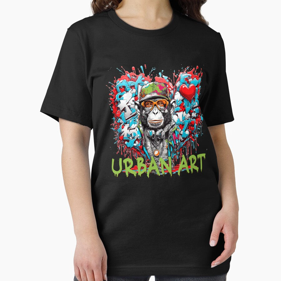 Urban heart graffiti with monkey by PETS ABC
