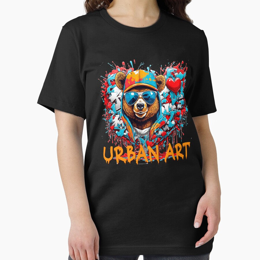 Urban heart graffiti with bear by PETS ABC