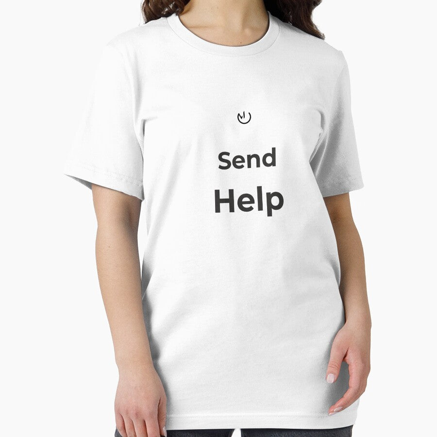 Send Help – Funny Minimalist Office Humor Design by mostly_offline