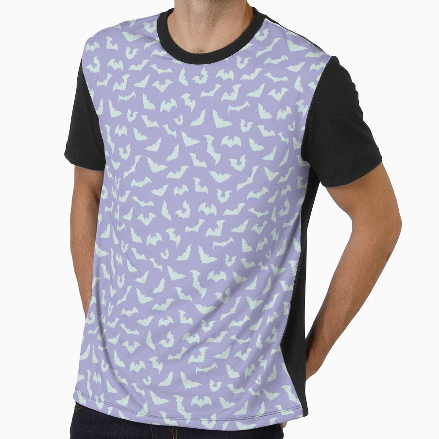 Pastel goth lilac green bats by GriffyPrints
