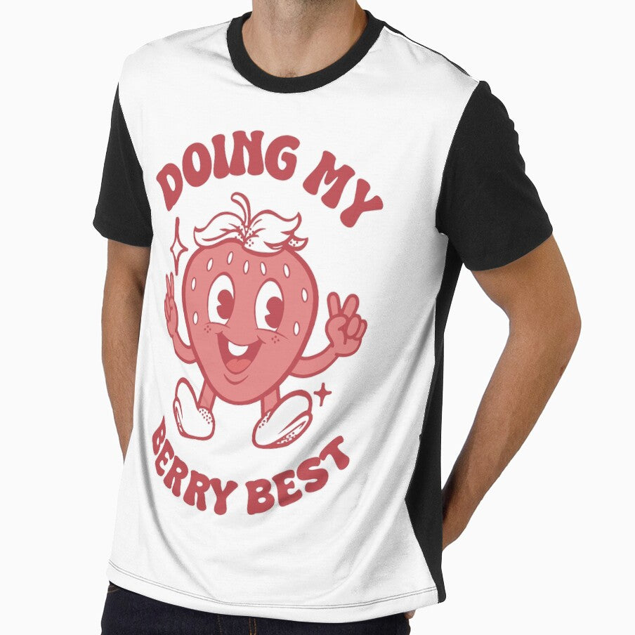 Doing My Berry Best Printable Art | Retro Art | Quote Art | Illustration | by StrawberryJolly