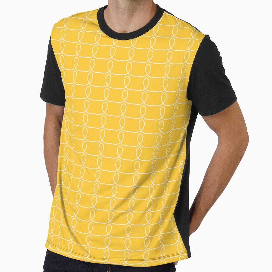 Hand Drawn Yellow Background Lines Pattern by Cheap Women's Shirts