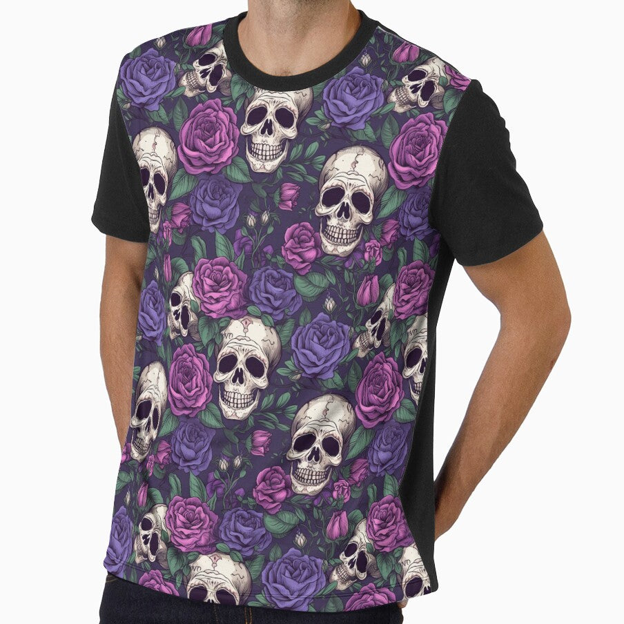 Groovy Smiling Skull Boho Violett pattern by ElLocoMus