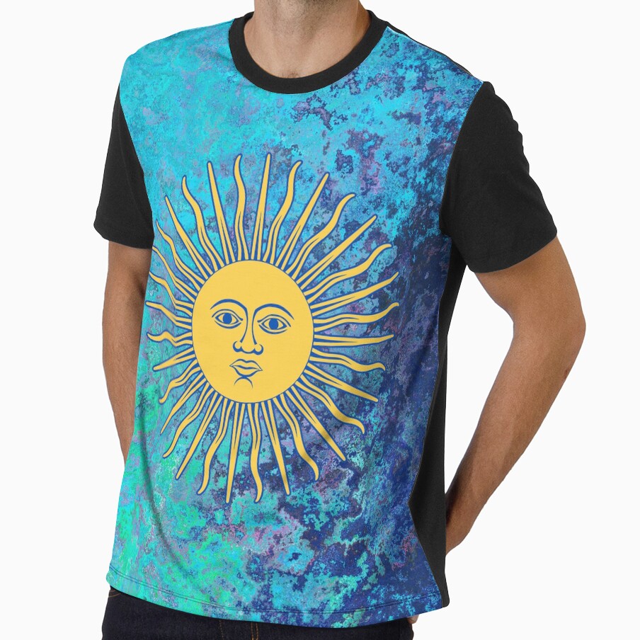 Retro Hippie Sun Blue Paint by Natasha Rolfe