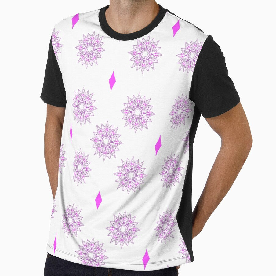 Flower patterns purple on white by Chaoticzarts