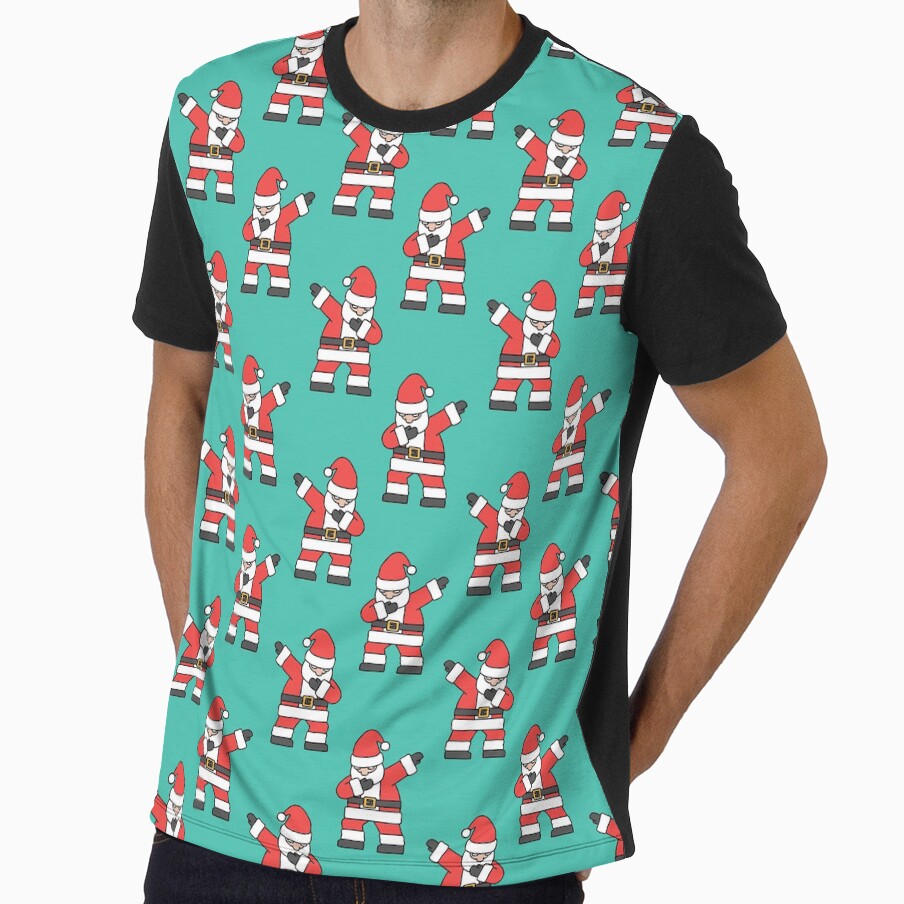 santa dabbing - teal by littlearrow