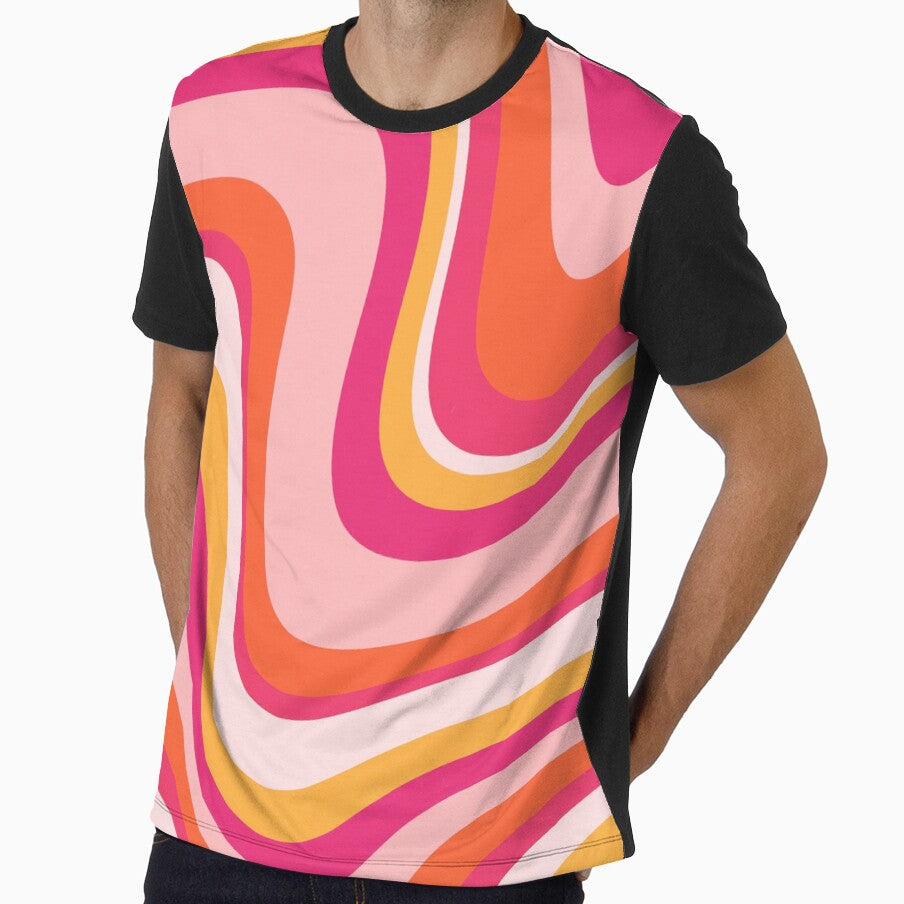 Groovy 70s Sunset Wave Pattern by trajeado14