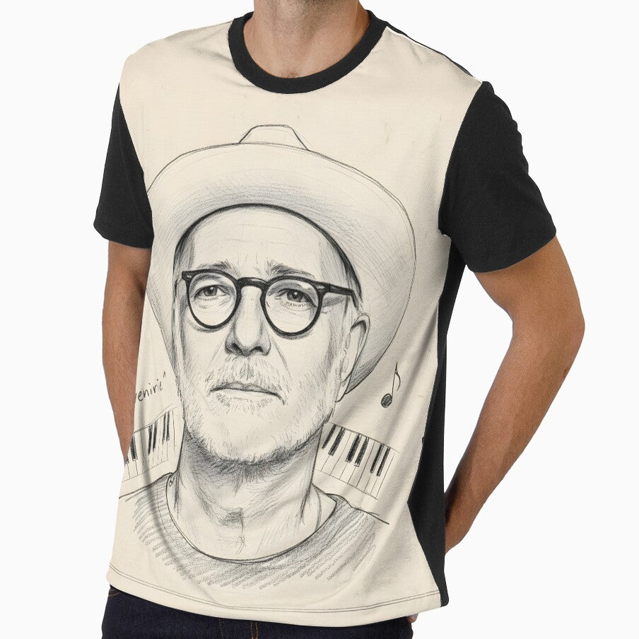 Ludovico Einaudi Piano Portrait – Minimalist Sketch Music Art by DamianRoy88