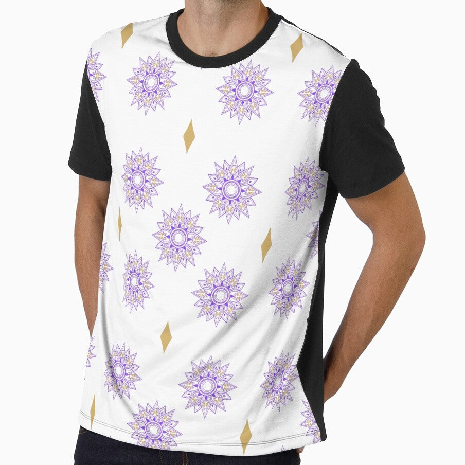 Flower patterns violet on white by Chaoticzarts