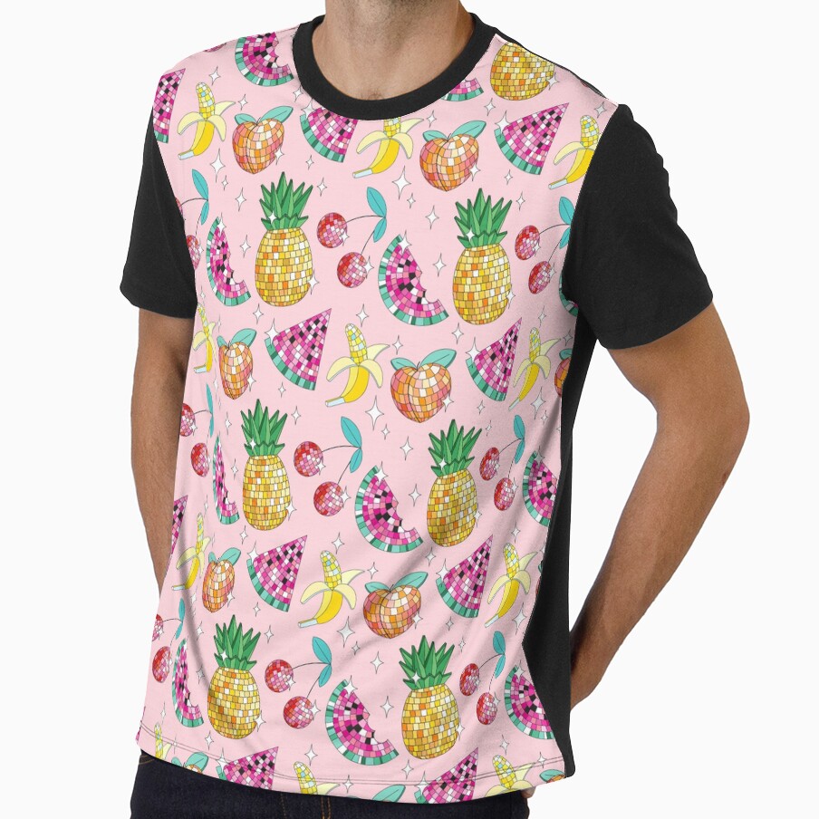 Disco Fruit Repeating Pattern, Y2K aesthetic, disco aesthetic by CEB1700