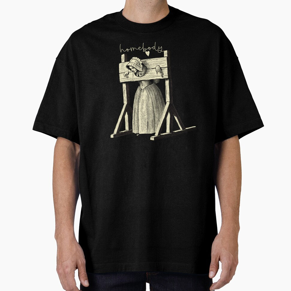 Colonial Woman in Pillory with "Homebody" Text by BestGoreMovies