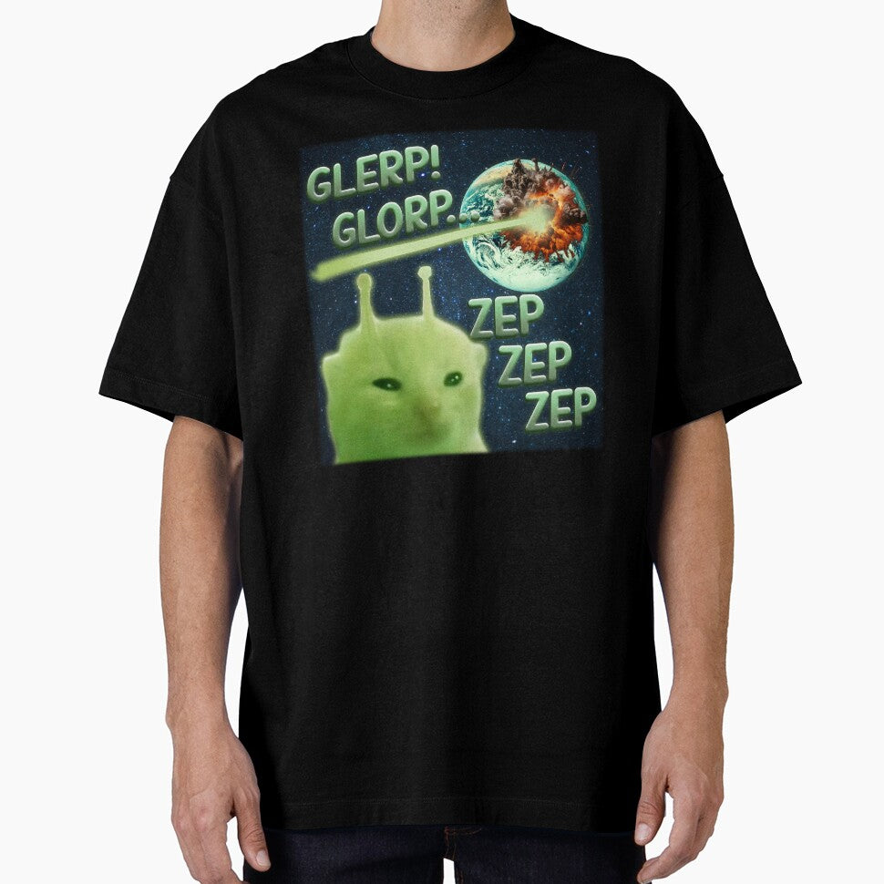 Glorp Funny Alien Cat Brainrot Meme by MemishDesign
