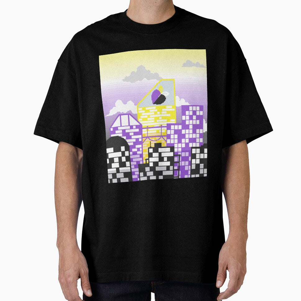 Pixel Non-Binary Pride City by MetallicWings15