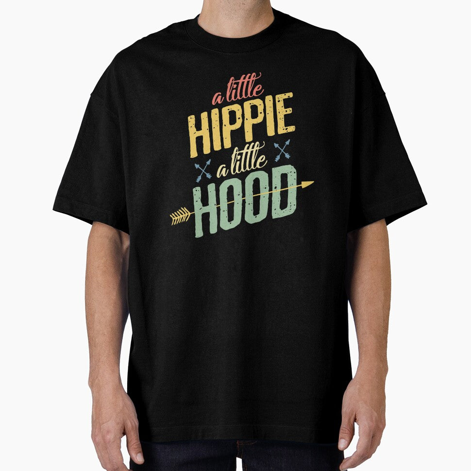 A little hippie a little hood funny quote vintage style arrow graphic by alenaz