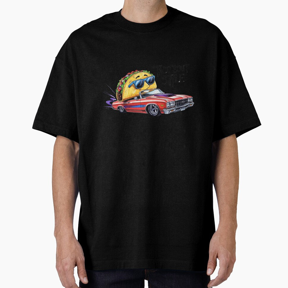 Cool Taco Driving Classic Car Illustration by LOLThreads