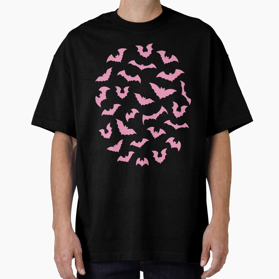 Pastel goth pink black bats by GriffyPrints