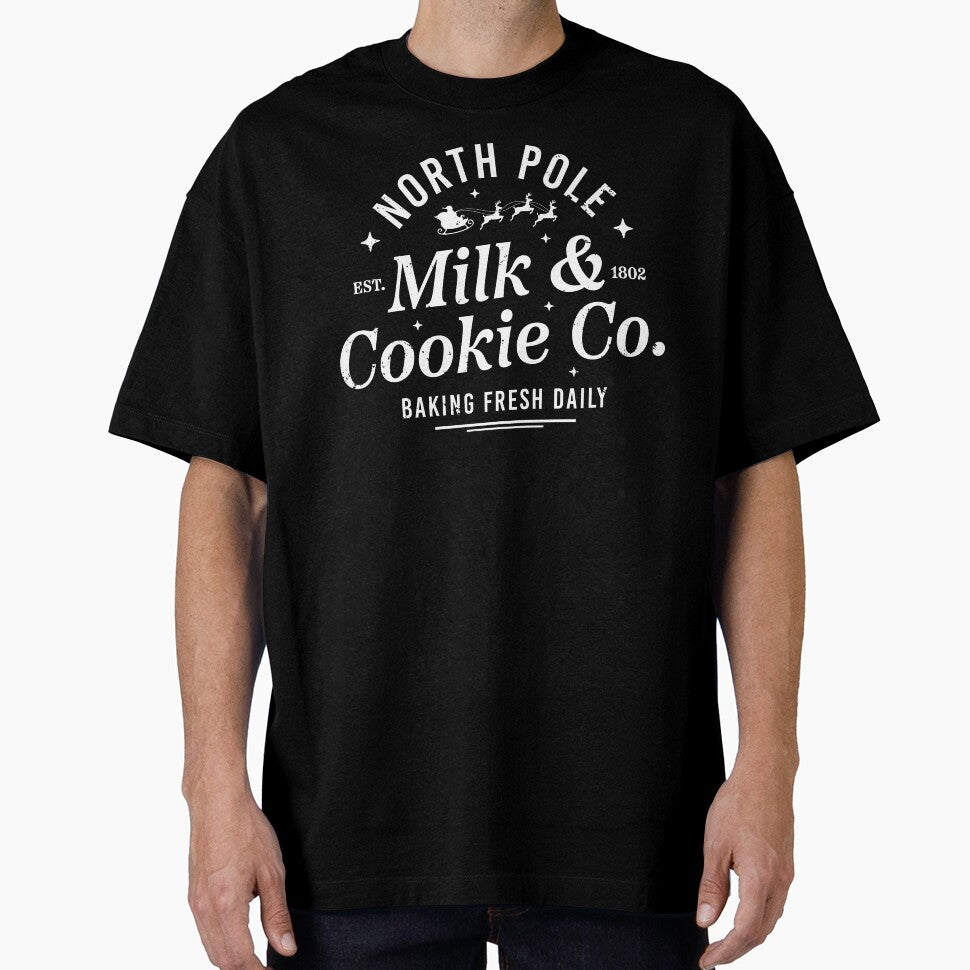 North Pole Milk Cookie Co T-Shirt. Merry Christmas Cute Trendy. Christmas Shirt. Christmas Coffee Mug. Christmas North Pole Stickers. Funny Christmas Shirt. Christmas North Pole Masks. Christmas Gift. by Aknarin Thika