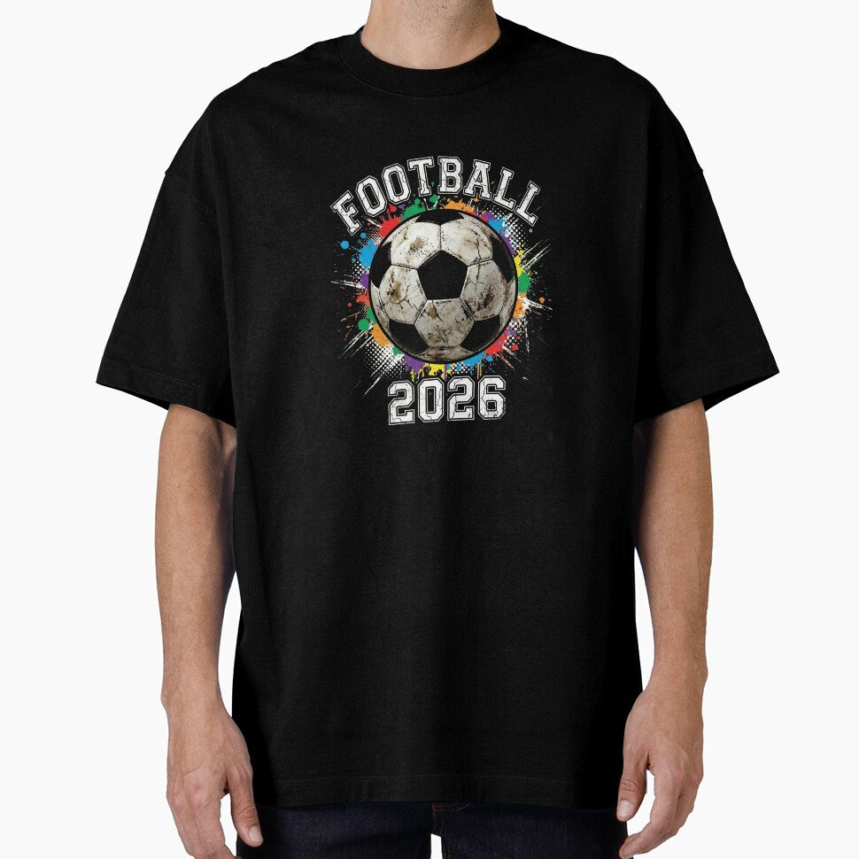 Vintage Football 2026 Colorful Paint Splatter Art by Imaginationbeyond