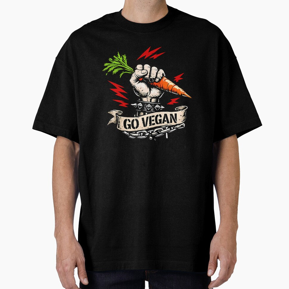 Vegan Fist Carrot Go Vegan Punk by Cat-butt-shirts