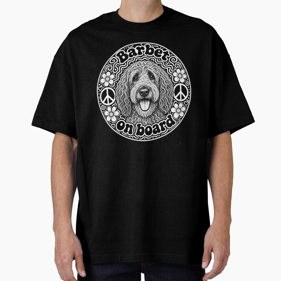 sticker "Barbet on board" Hippie dog, peace by barbastyle