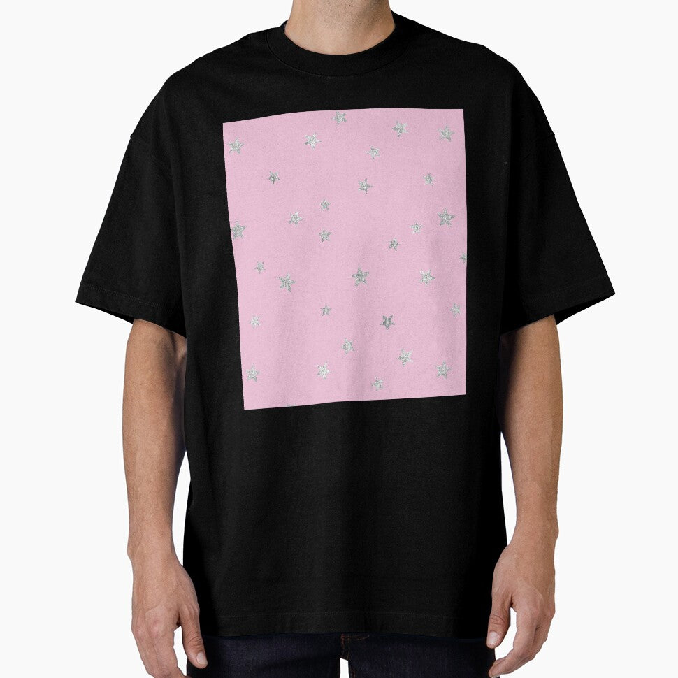 Pretty Y2K Glitter Stars Design in Hot Pink by Femme Pastel Collective