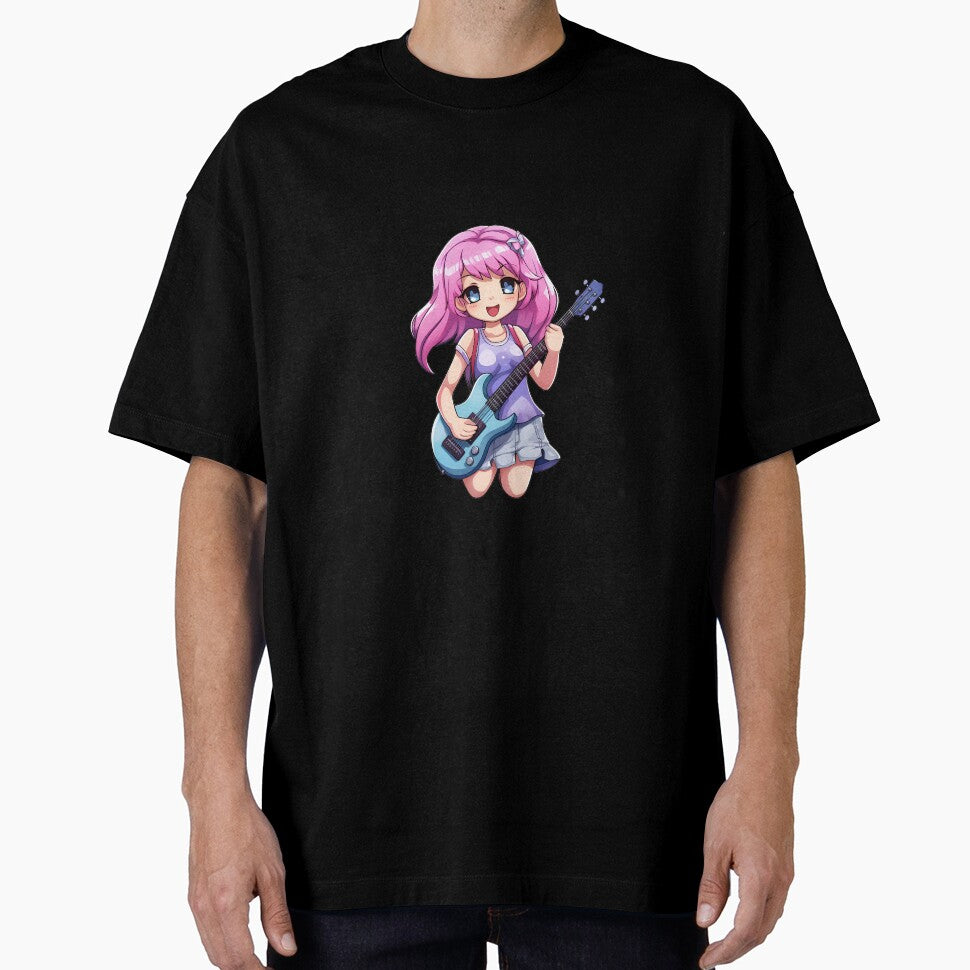 Cute Anime Girl Playing the Guitar by Uryummypie