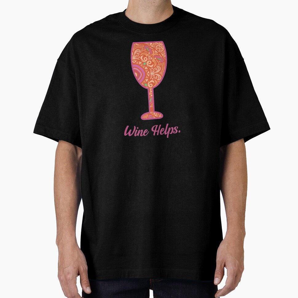 Wine Helps Wine Glass Mandala by SharksOnShore