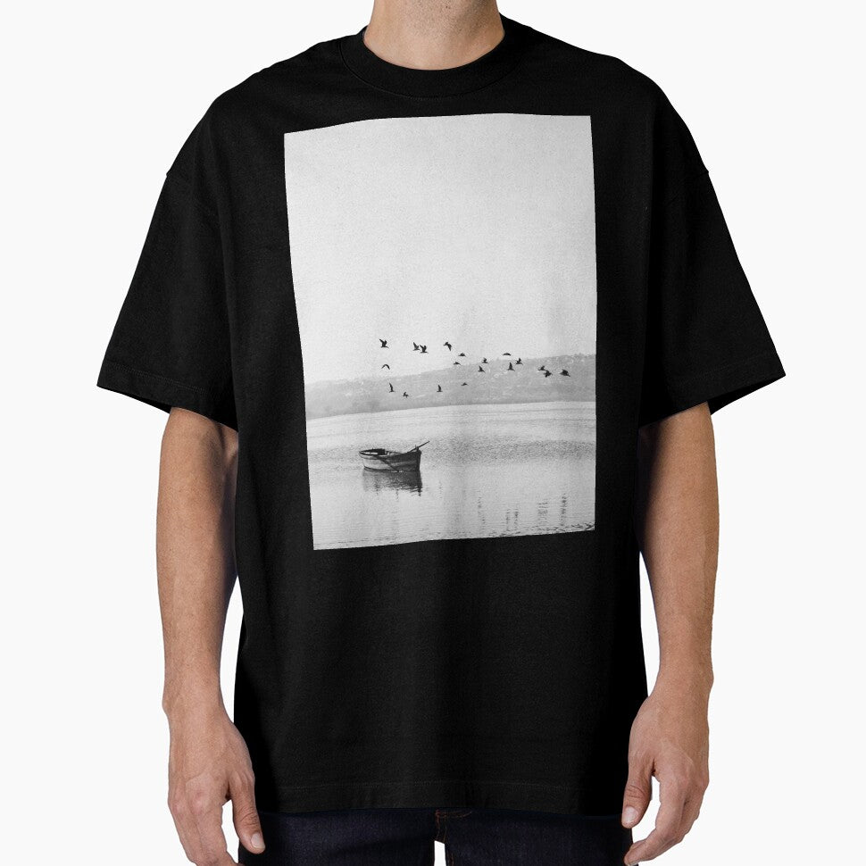 Boat sailing across a lake by MyInspiredPrint