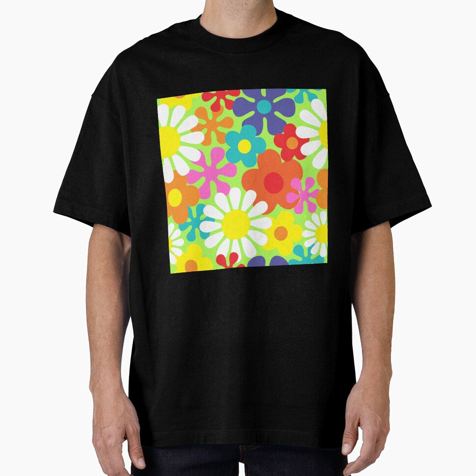 Retro Hippie Flowers Groovy Floral Pattern by HotHibiscus