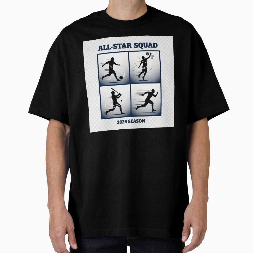 All-Star Squad 2026 Season Shirt – Multi Sport Athlete Silhouette Design – Soccer Basketball Baseball Running by YK SHOP