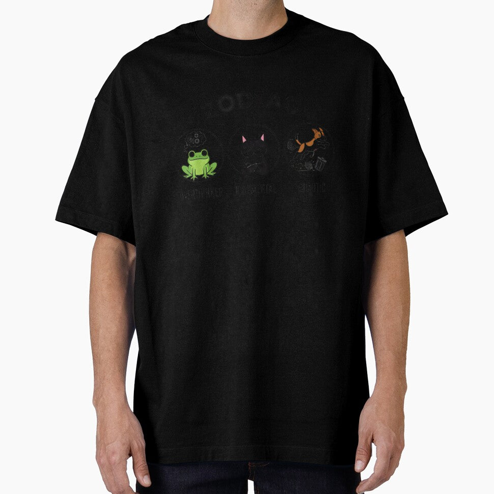 Animals as Zodiac Meme Shirt – Chaotic Dog, Judgmental Cat, Overthinking Frog by ZyxDes