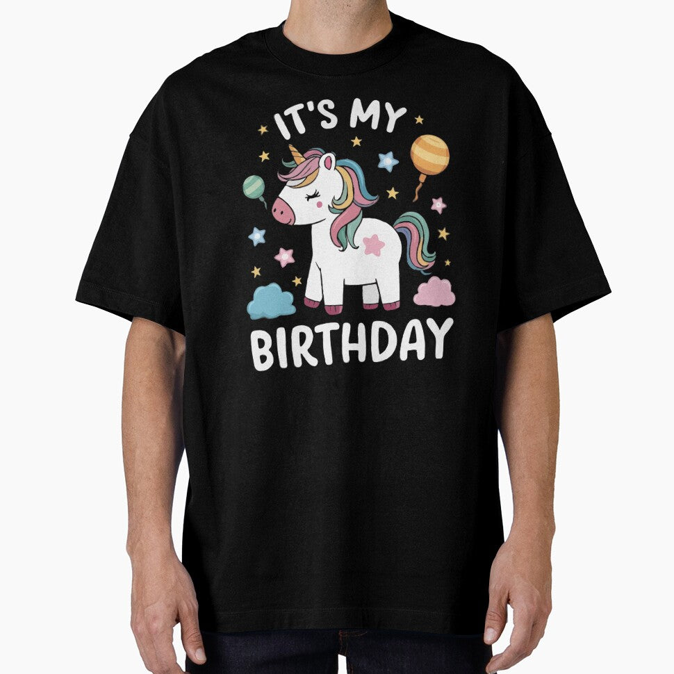 It's My Birthday Unicorn – Cute Rainbow Unicorn Birthday Girl Party Tee by ILYASSE1