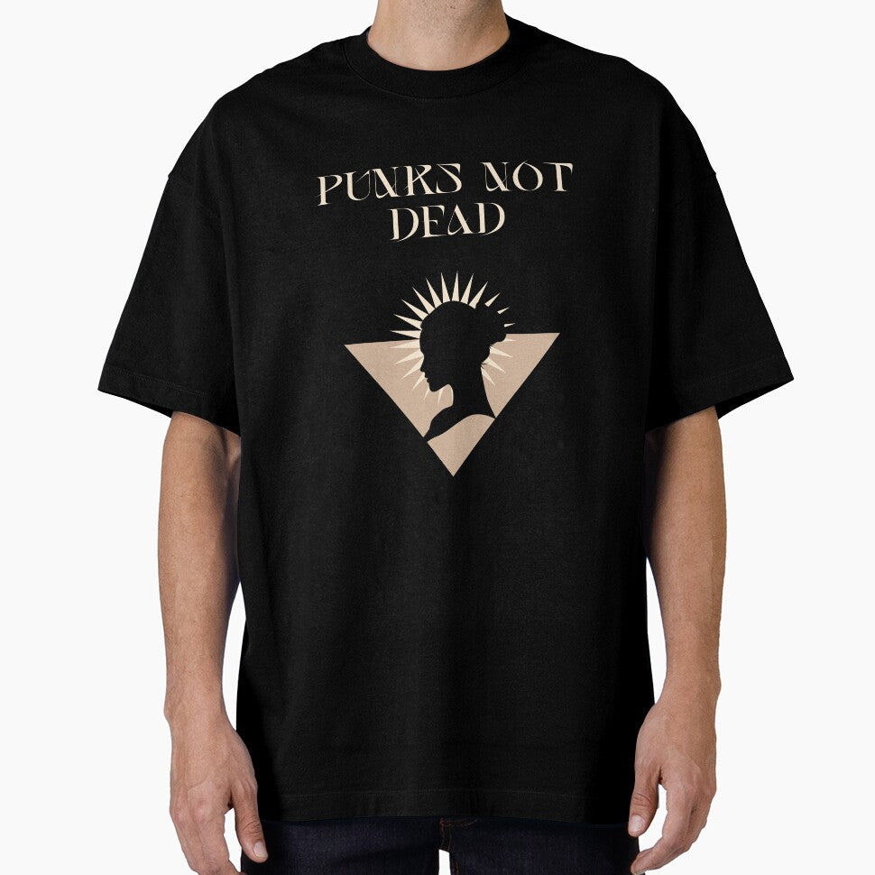 Women's Punk Sunburst Silhouette T-Shirt - Punk's Not Dead by GorinART