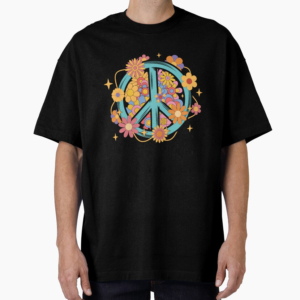 70s 80s Hippie Peace Sign Symbol T-shirt by kdllama