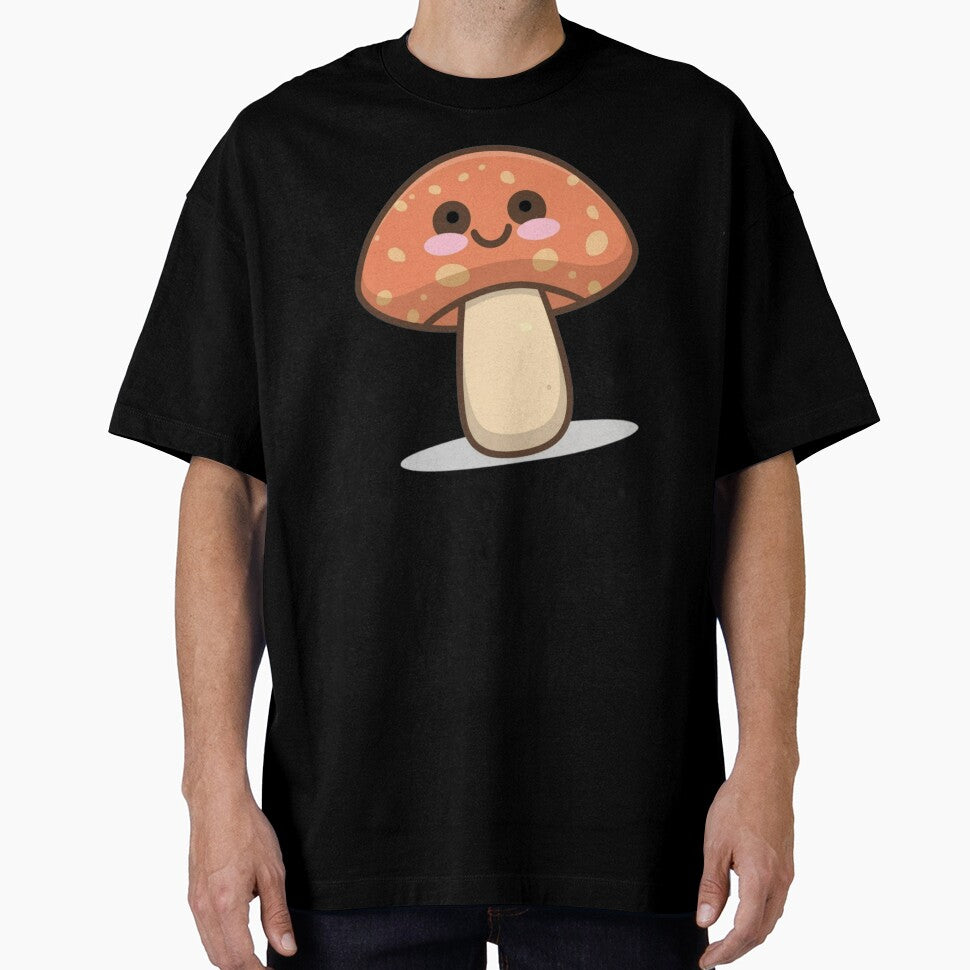 Cute Kawaii Smiling Mushroom Pattern by PatternInArt