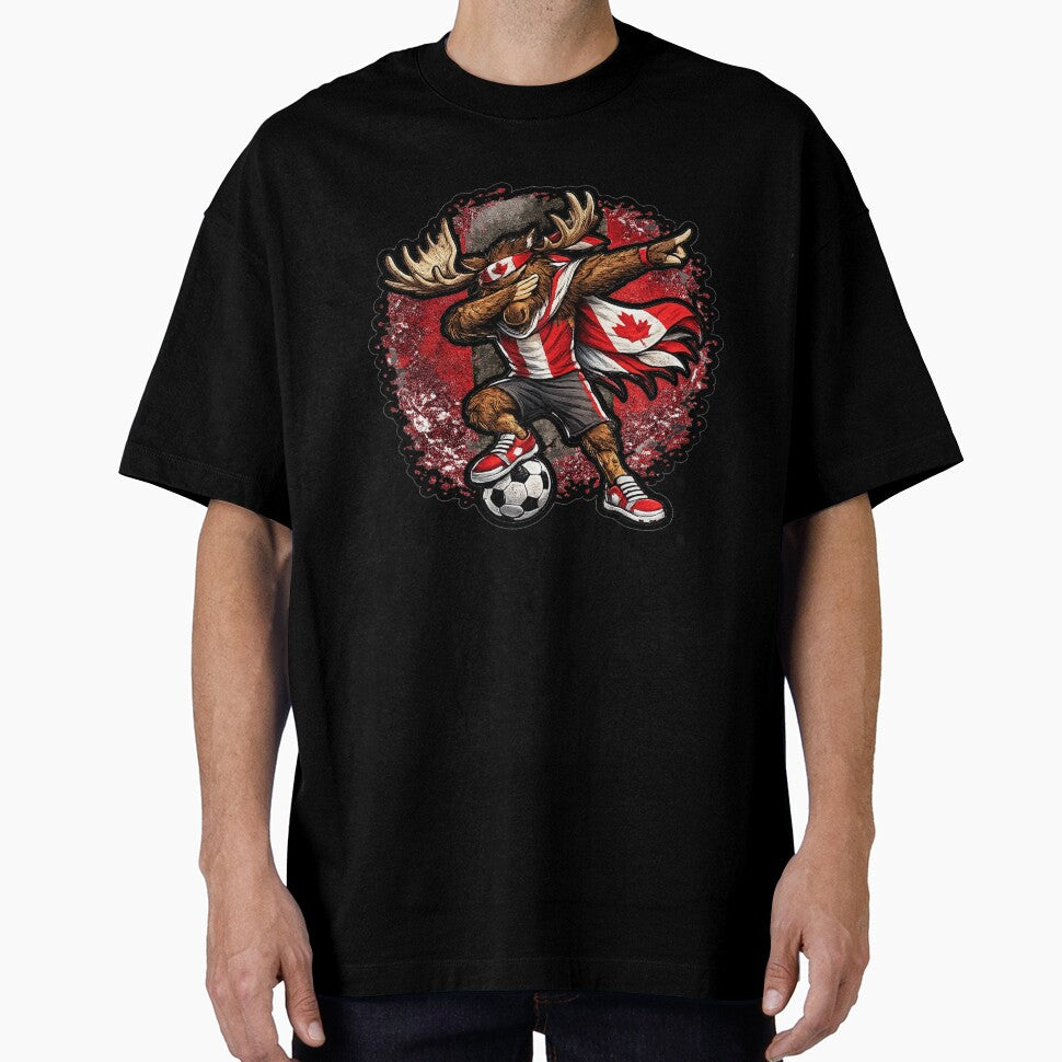 Dabbing moose Soccer Vintage Canada Flag by QuiteOrbit