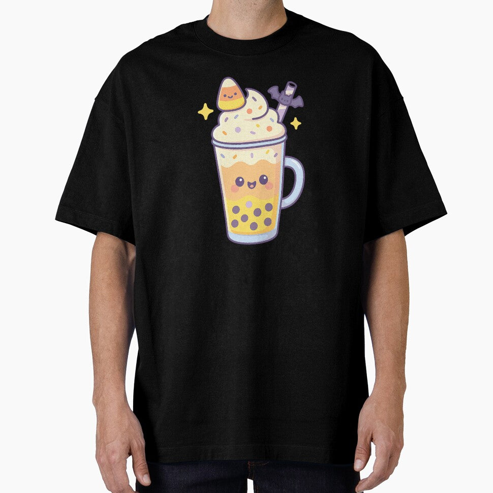 Kawaii Halloween Candy Corn Milkshake Cute Pastel Drink Character by ThaiArtShop