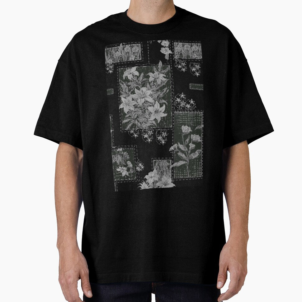 black and green floral patchwork whimsigoth grunge by BrontesWhimsyStore