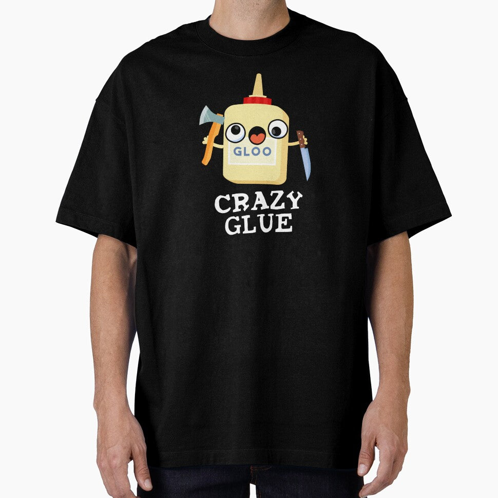 Crazy Glue Funny Super Glue Pun (Dark BG) by punnybone