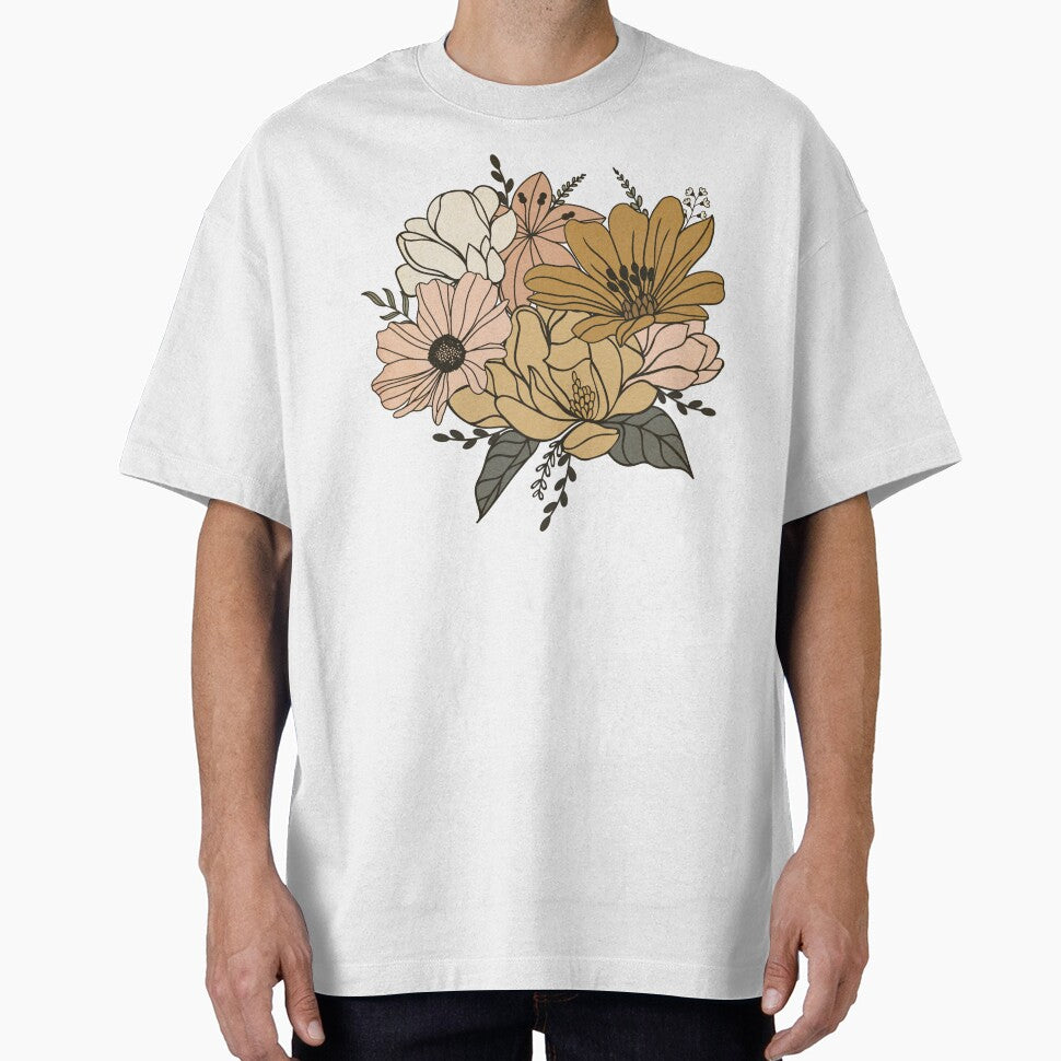 Vintage Wildflowers Graphic Tee Shirt for Women | Wild Madder Flower Bouquet | Hiking Outdoor Camping Botanical by Rabb-studio