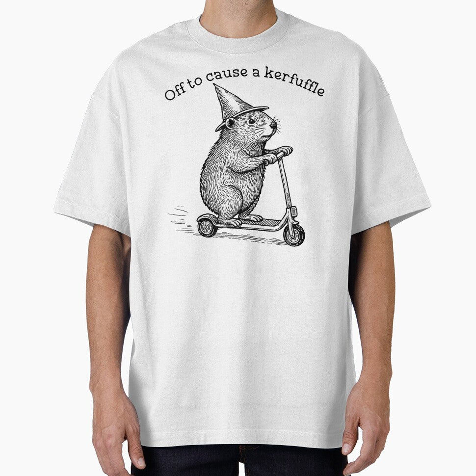 Off To Cause A Kerfuffle Groundhog Funny Animals T-Shirt by H3ll-Ash-Studio