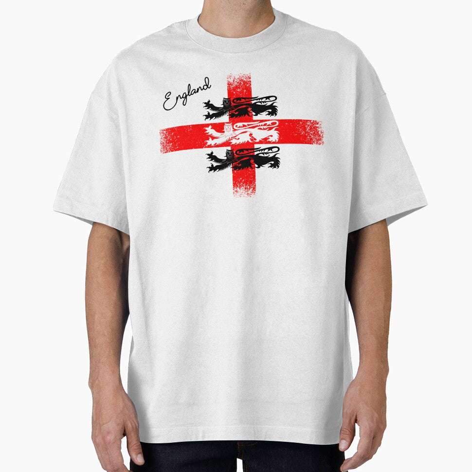 Distressed England Flag with three Lions by scrolla