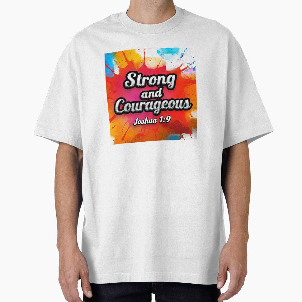 Strong and Courageous Joshua 1:9 | Christian Bible Verse Design | Faith Scripture Quote for T-Shirts, Mugs, Stickers & Gifts by WHDProduction45