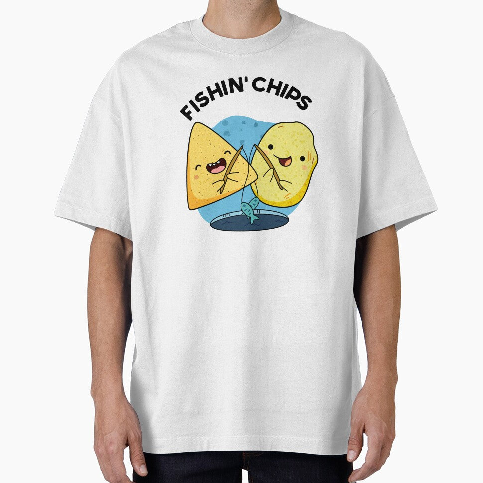Fishin chips Funny Food Puns by punnybone