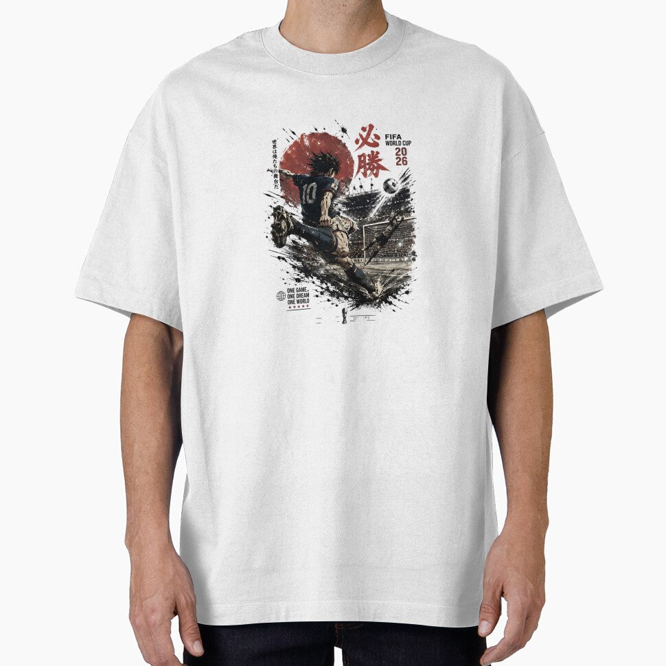 Anime World Cup Soccer Player | Grunge Football Graphic Tee by Lizscorpio
