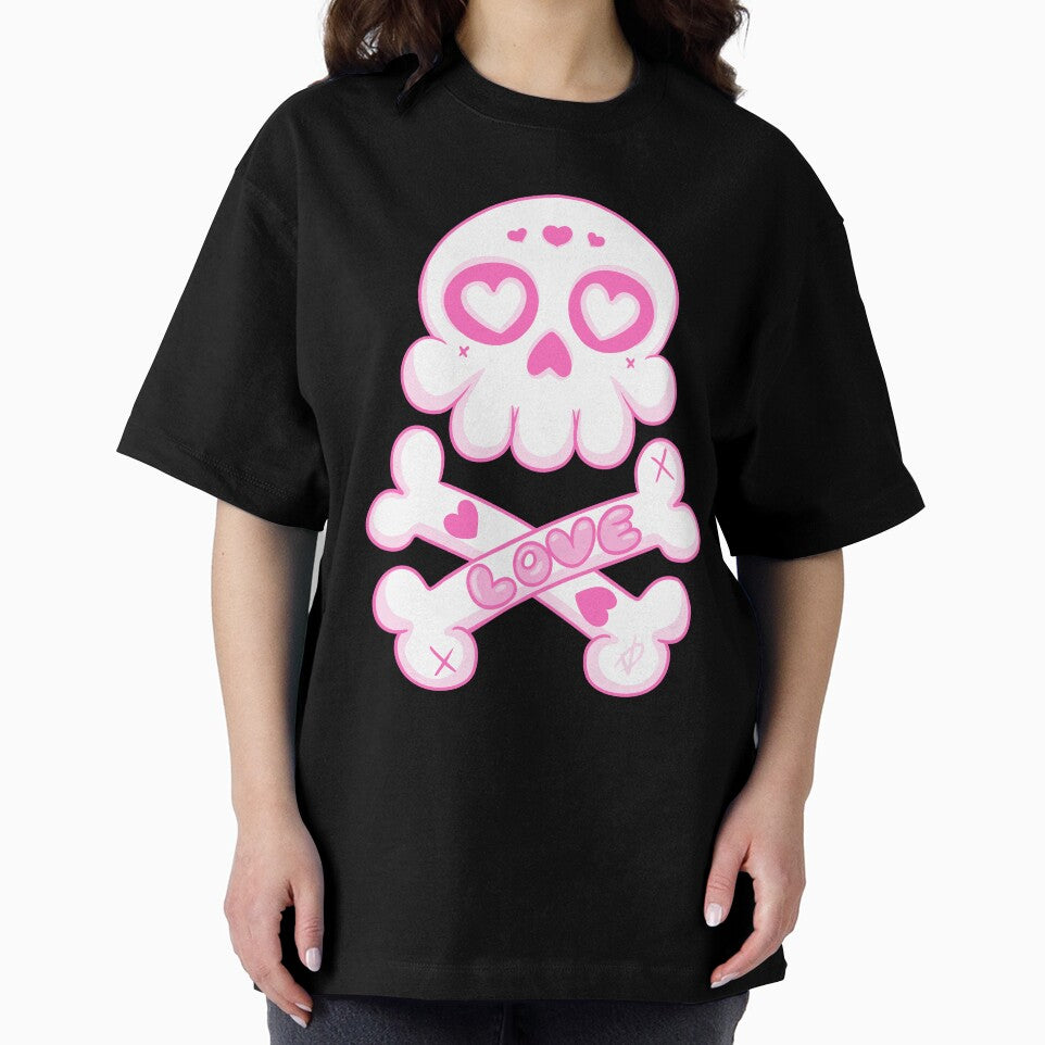 Kawaii Skull Love – Cute Goth Heart Eyes Design by VooDudeDesigns