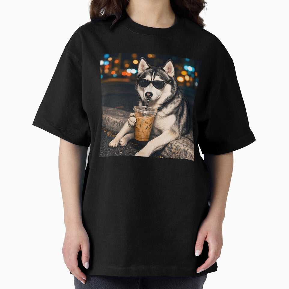 Funny Husky Drinking Iced Coffee by Necesario88